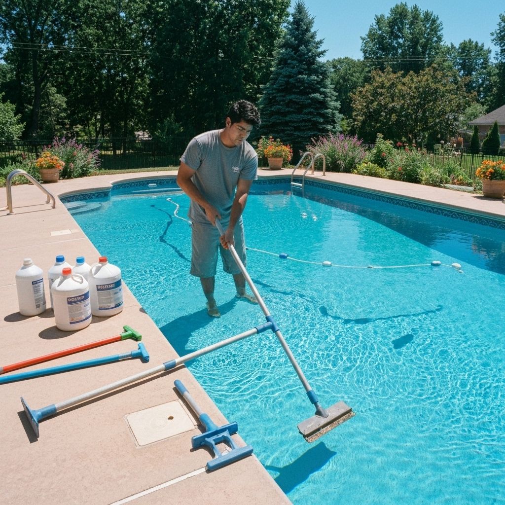 Swimming pool maintenance photo